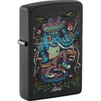 Zippo unisex-adult Black Light Lighters, Black Matte Rick Rietveld Design