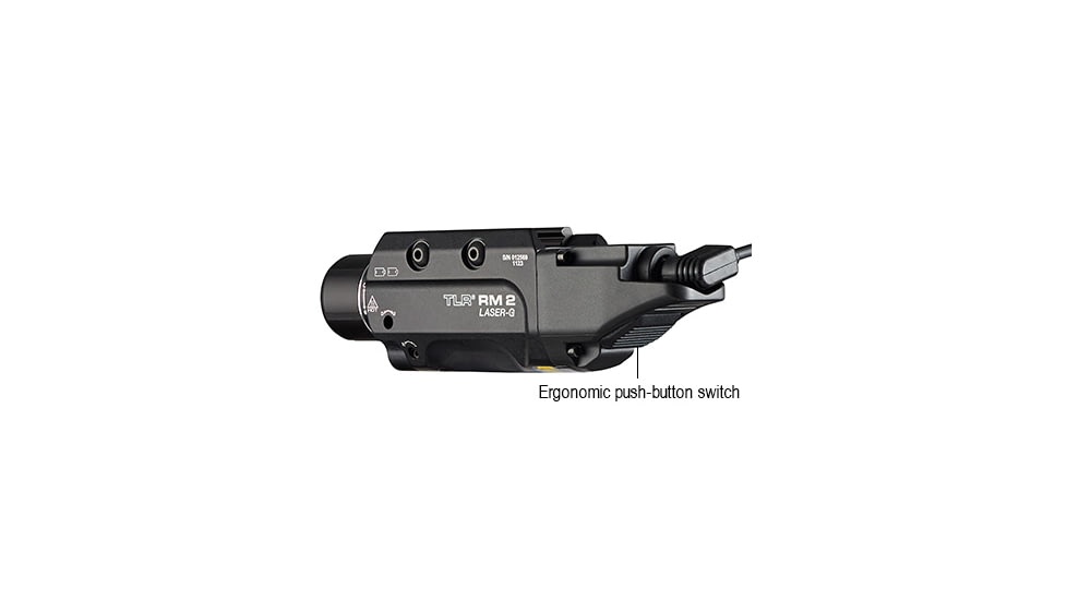 Streamlight TLR RM 2 Rail Mounted LED Tactical Lighting System w/Green Laser, CR123A, White, 1000 Lumens, Black, 69453