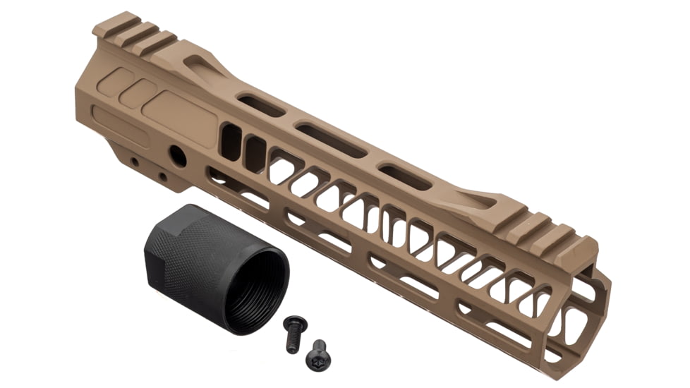 TRYBE Defense AR-15 M-LOK 9in Extra Lightweight Handguard w/ Cut-Away Rail, Flat Dark Earth, 9 Inch, HDG9CR-FDE