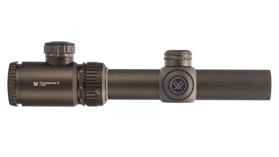 Vortex OPMOD Crossfire II Rifle Scope, 1-4x24mm, Second Focal Plane, V-Brite Reticle, FDE, CF2-31037-OP
